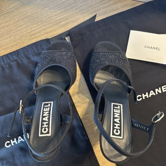 Chanel Platform Heels Special Edition Lace - Picture 7 of 11